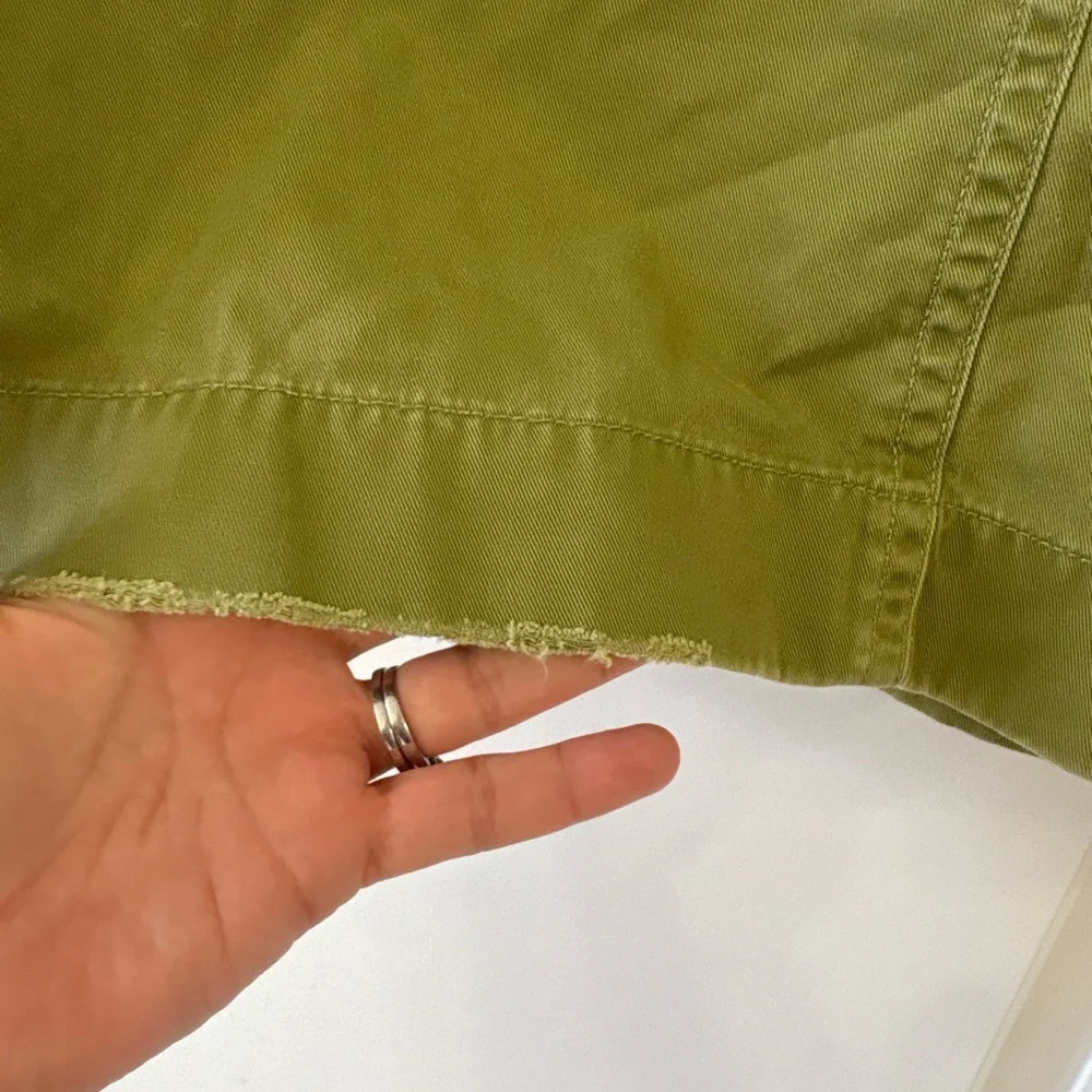 J.Crew Vintage Y2K Olive Green Cotton Utility Skirt Pockets Size 2